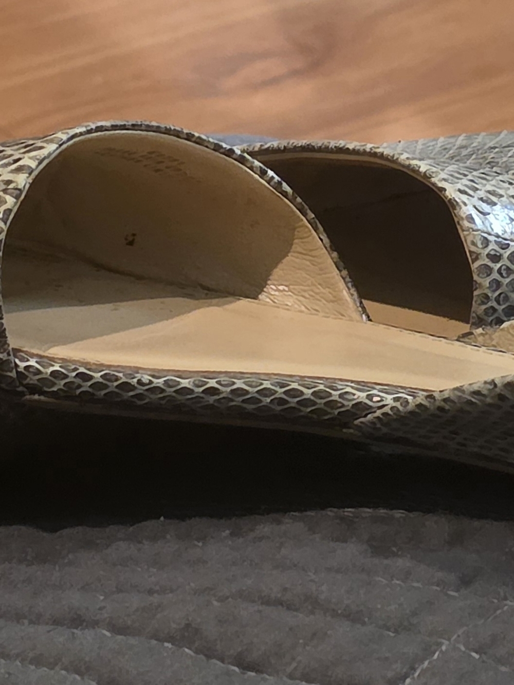 J. Crew Pointed D'Orsay Flats in Gray Snake Print - Picture 3 of 4